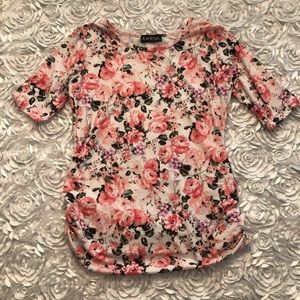 Maternity Cream Floral blouse size Medium